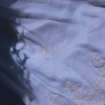 Monogram broderet med perler på slæbet, SD